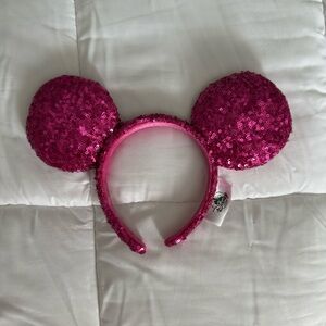 Disney Pink Sequin Minnie Mouse Ears Headband